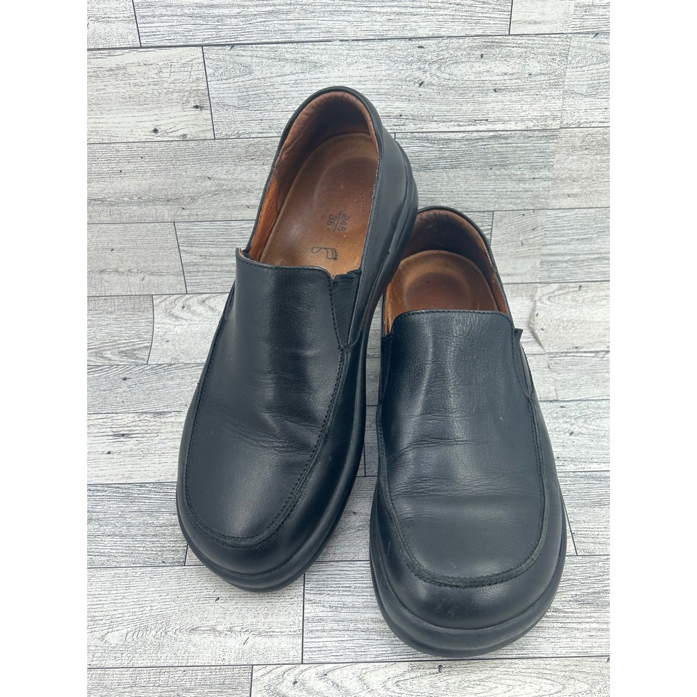 Footprints by Birkenstock Black Leather Slip On Loafers Shoes Women EU 38 L7 M5
